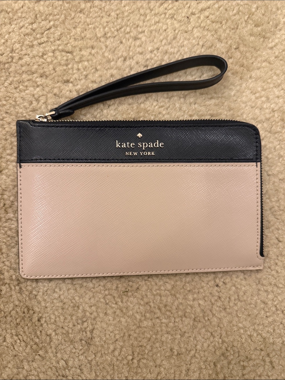kate spade Black and Tan Wristlet Clutch